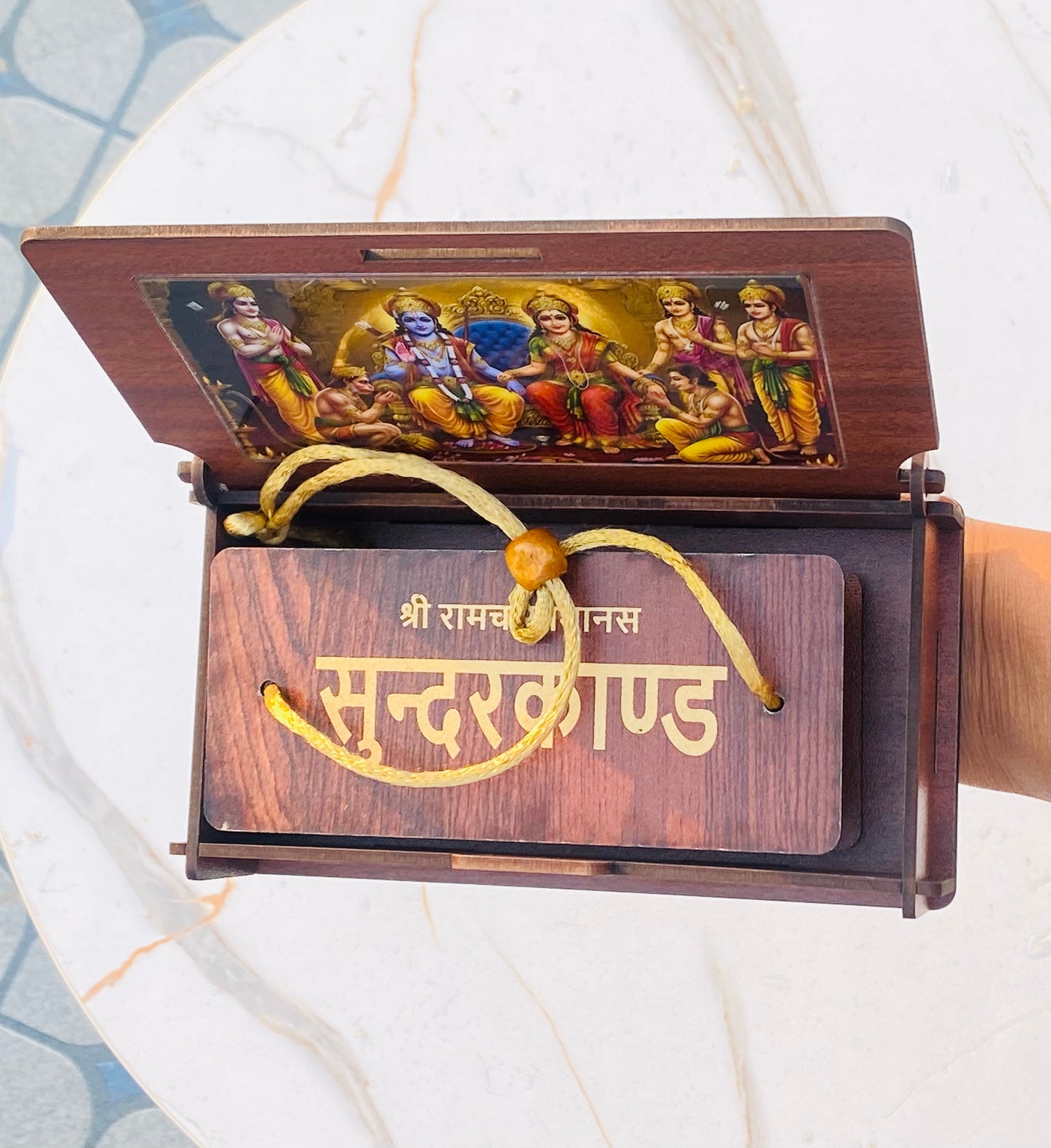 SundarKand Book in Premium Wooden Box (Pocket-Friendly Edition)